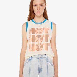 NWT Mother The Strong and Silent type Hot Hot cropped muscle tee tank L